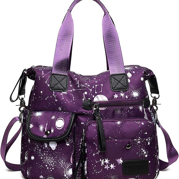 Women Tote Bag Nylon Large Multi Pockets Shoulder Handbag Work Travel - Picture 1 of 6